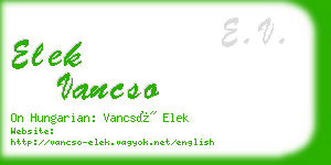 elek vancso business card